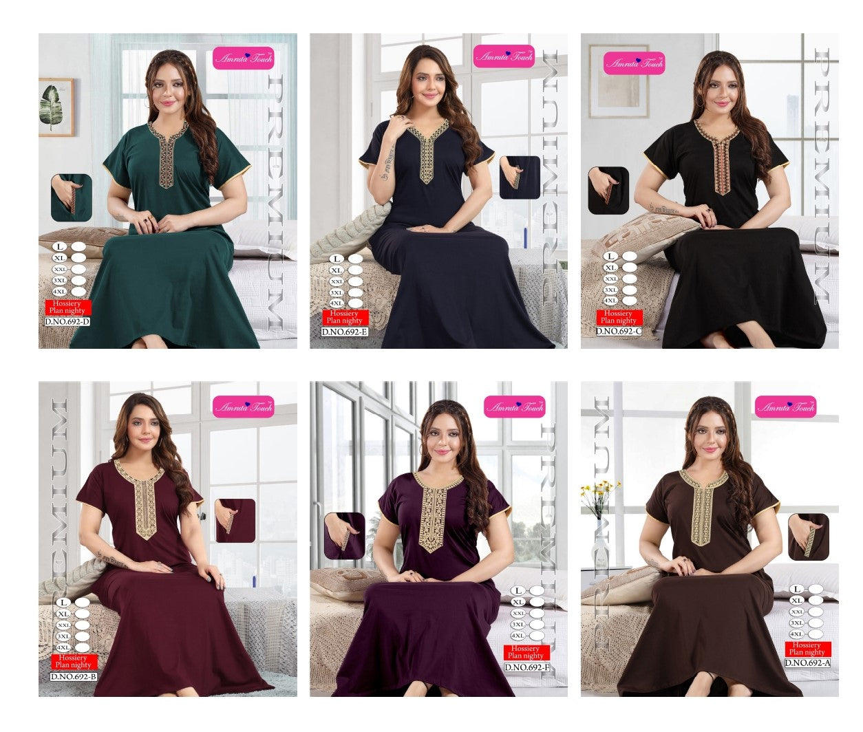 Design 692 Kavyansika Hosiery Night Gowns Wholesaler Ahmedabad