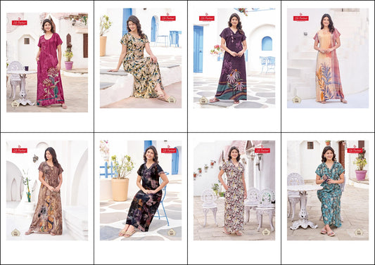 Design 6 Print Life Partner Imported Night Gowns Supplier Ahmedabad
