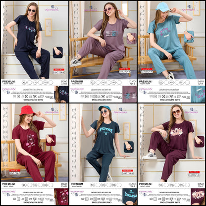 Design 724 Kavyansika Tencil Pyjama Night Suits Supplier Gujarat