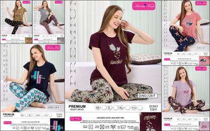 Design 728 Kavyansika Hosiery Cotton Pyjama Night Suits Wholesaler Ahmedabad