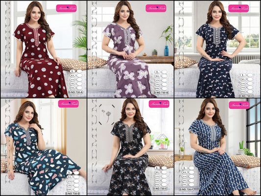 Design 730 Kavyansika Cotton Night Gowns Exporter Ahmedabad