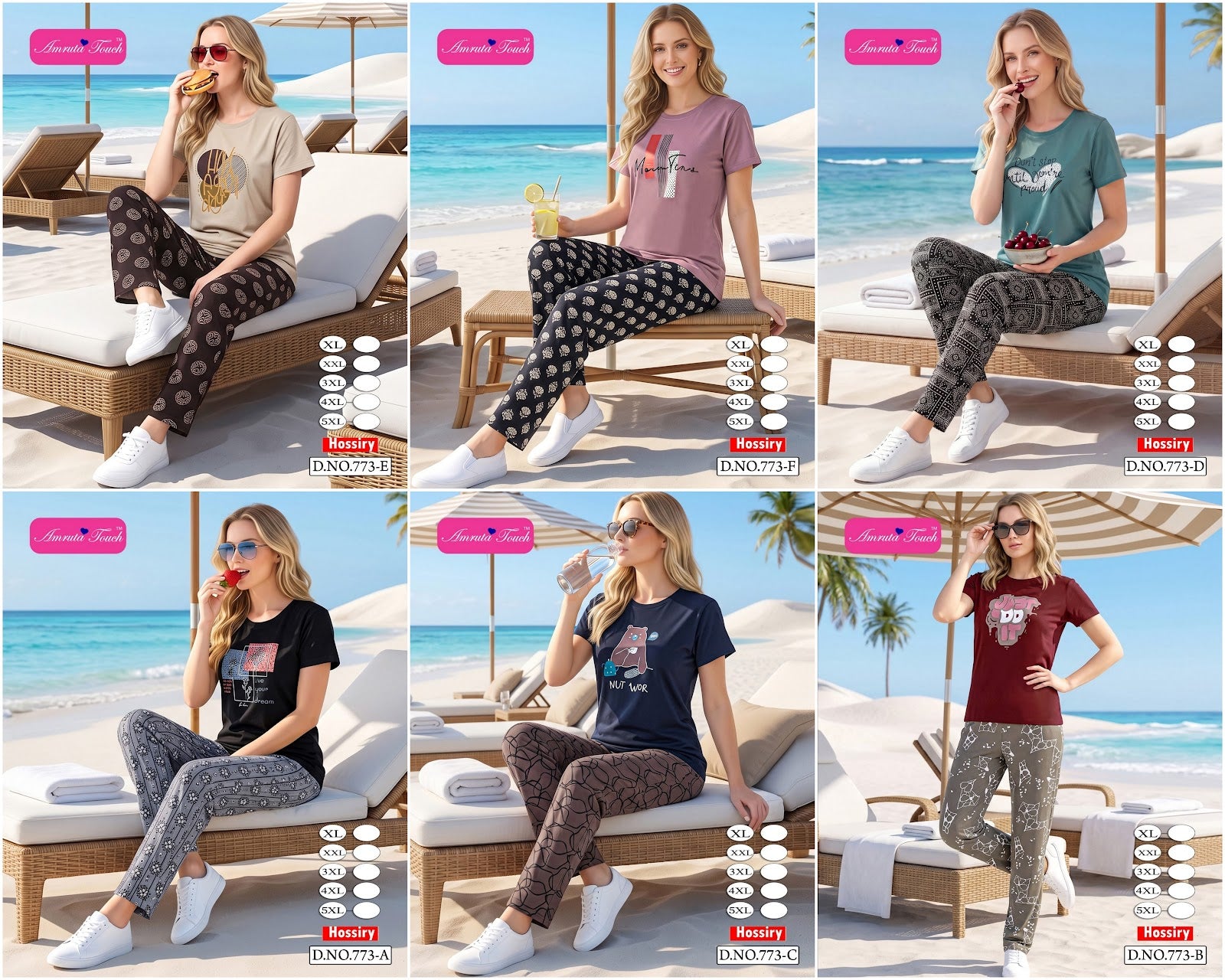 Design 773 Kavyansika Hosiery Cotton Pyjama Night Suits Manufacturer Ahmedabad