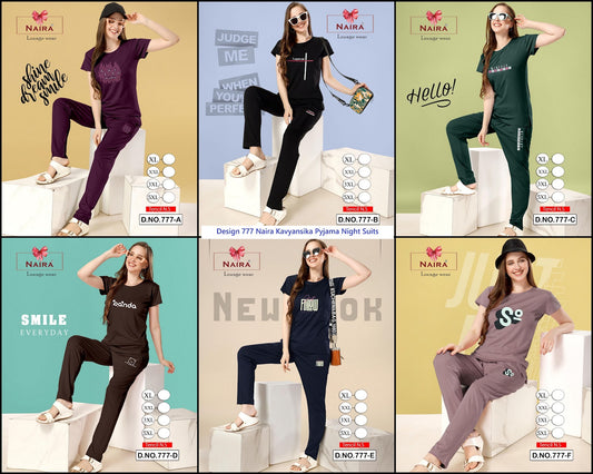 Design 777 Naira Kavyansika Tencil Pyjama Night Suits Wholesaler