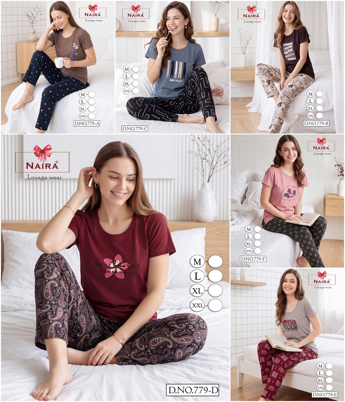 Design 779 Naira Kavyansika Hosiery Cotton Pyjama Night Suits Manufacturer India