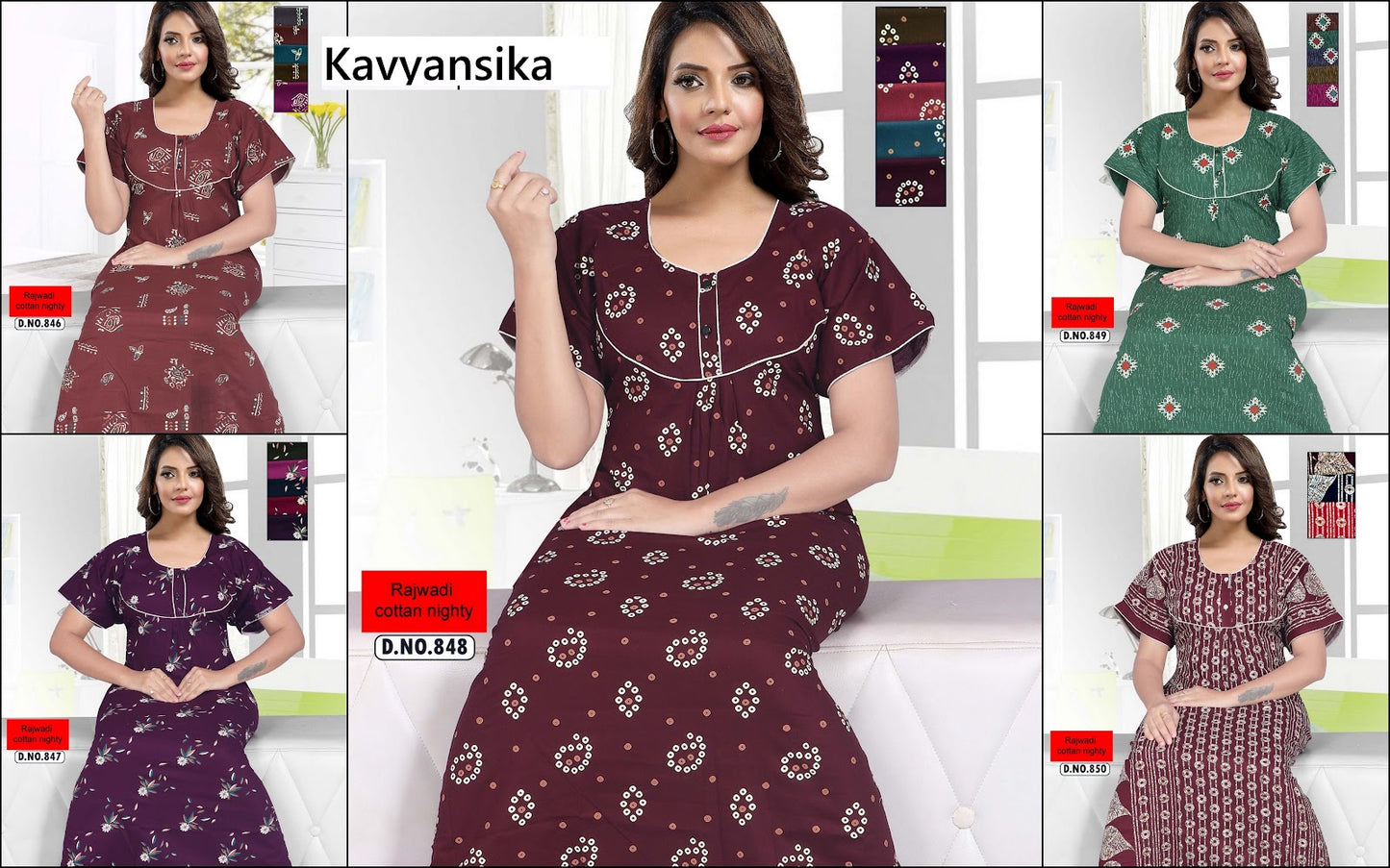 Design 844-860 Kavyansika Rajwadi Night Gowns Supplier Ahmedabad