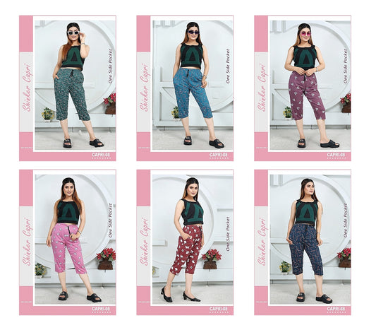 Design 8 Mnt Sinker Womens Capri Wholesaler Ahmedabad