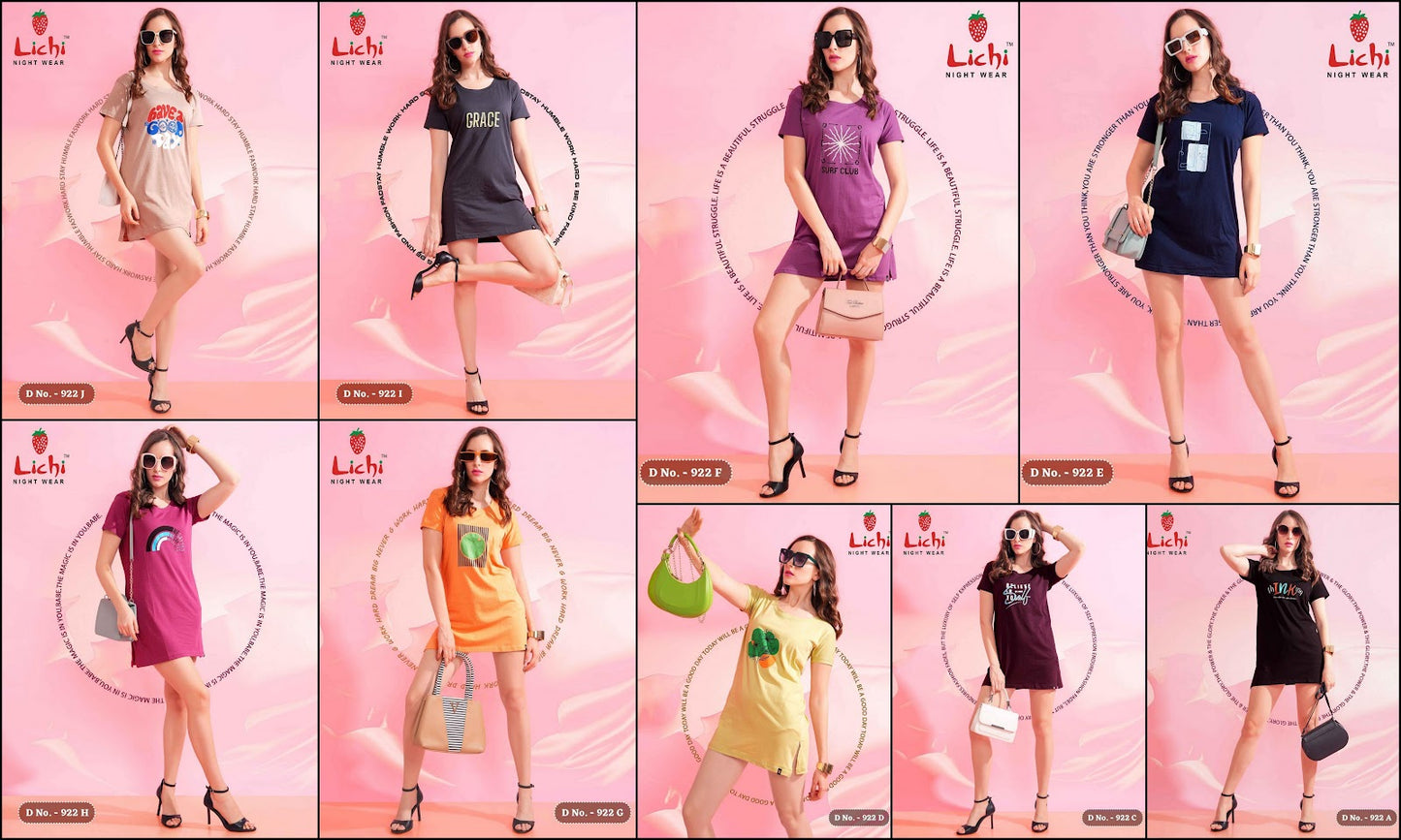 Design 922 Lichi Cotton Women Long Tshirt Supplier Ahmedabad