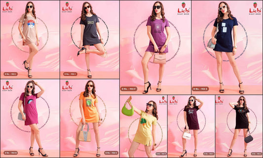 Design 922 Lichi Cotton Women Long Tshirt Supplier Ahmedabad