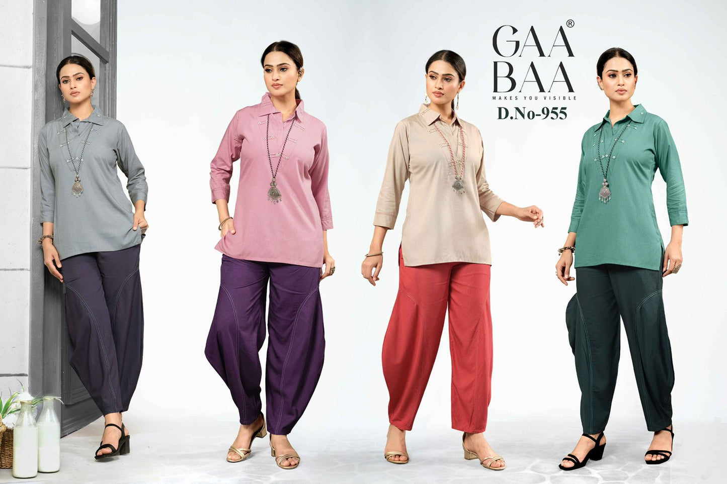 Design 955 Gaabaa Slub Top Bottom Set Wholesaler Ahmedabad