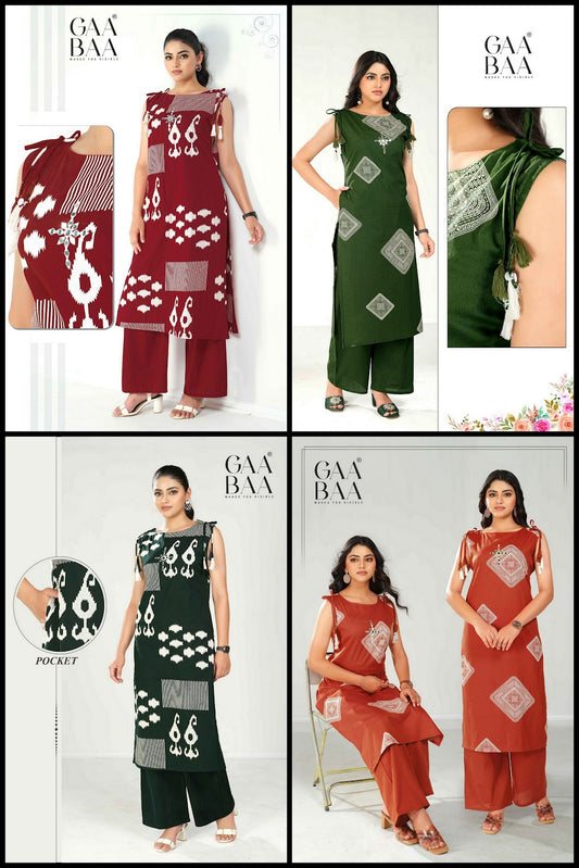 Design 976 Gaabaa Dhabu Kurti Plazzo Set Manufacturer India