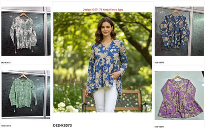 Design K3071-75 Keeya Cotton Fancy Tops Supplier Ahmedabad