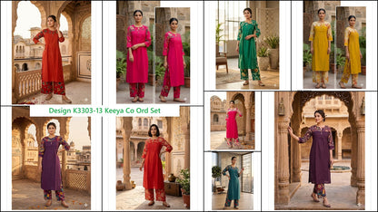 Design K3303-13 Keeya Vertical Co Ord Set Wholesaler Ahmedabad