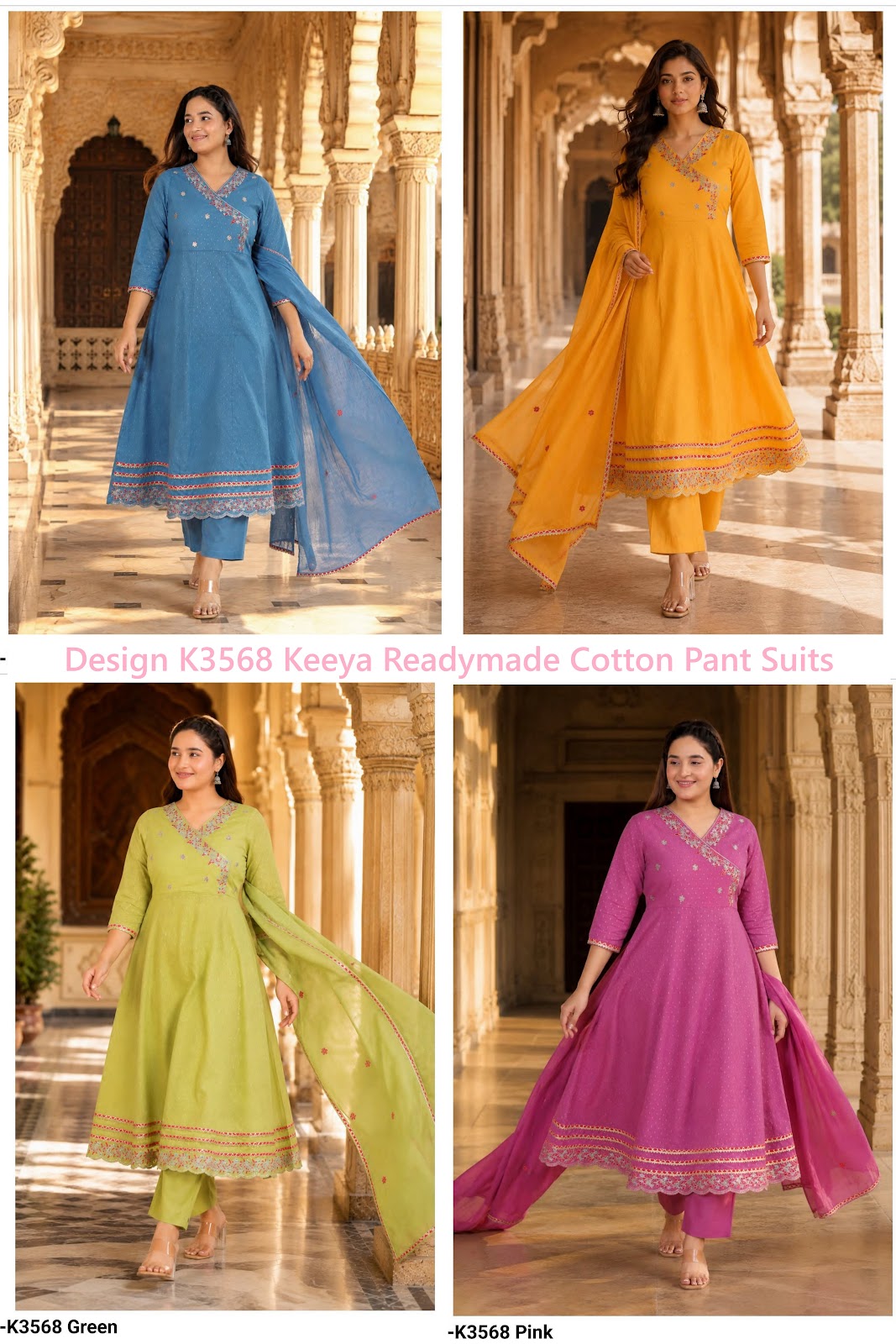 Design K3568 Keeya Dobby Readymade Cotton Pant Suits Manufacturer