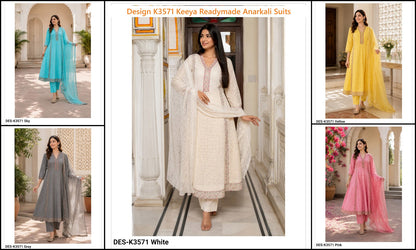 Design K3571 Keeya Cotton Readymade Anarkali Suits Exporter Gujarat