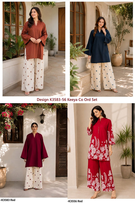 Design K3583-56 Keeya Cotton Co Ord Set Supplier Ahmedabad