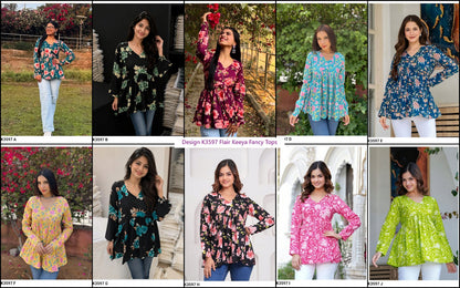Design K3597 Flair Keeya Cotton Fancy Tops Wholesale Price