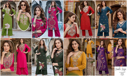 Dhabu Cotton Diya Trends Kurti Pant Set Wholesale Rate