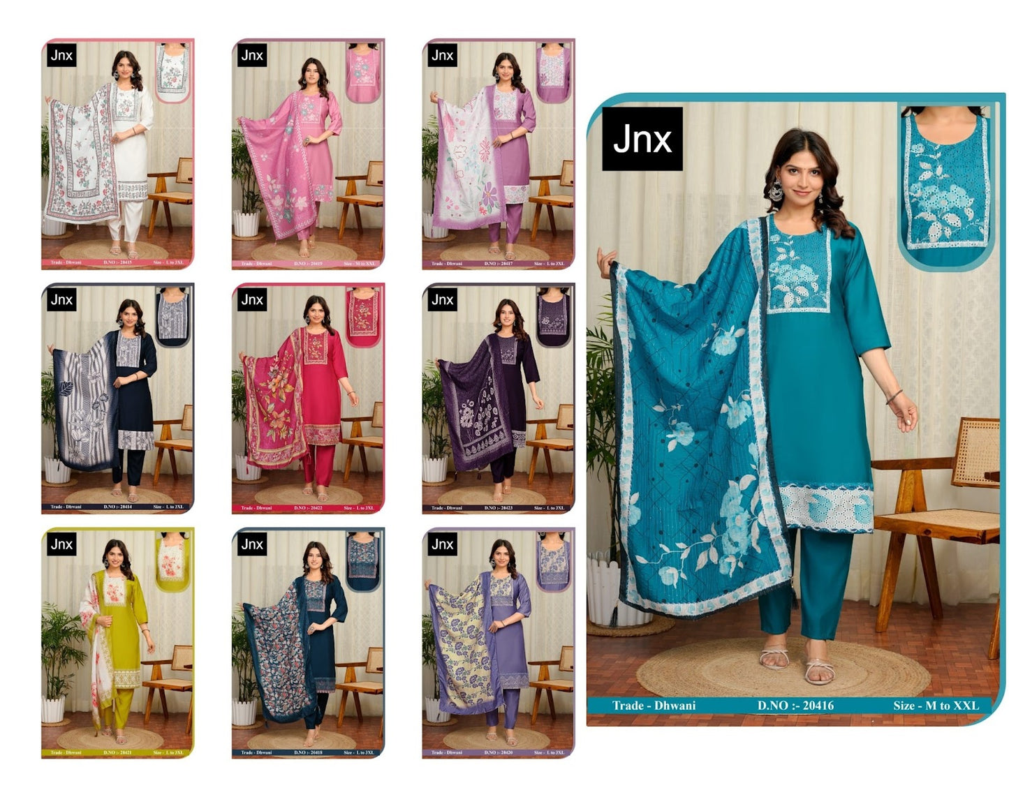 Dhwani Jnx Vertican Readymade Pant Style Suits Wholesale Price