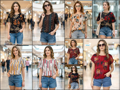 Digital Print 030626 Koleyti Fancy Tops Wholesaler Ahmedabad