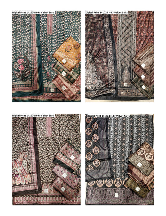 Digital Print 141024 H-Kr Velvet Suits Wholesaler India