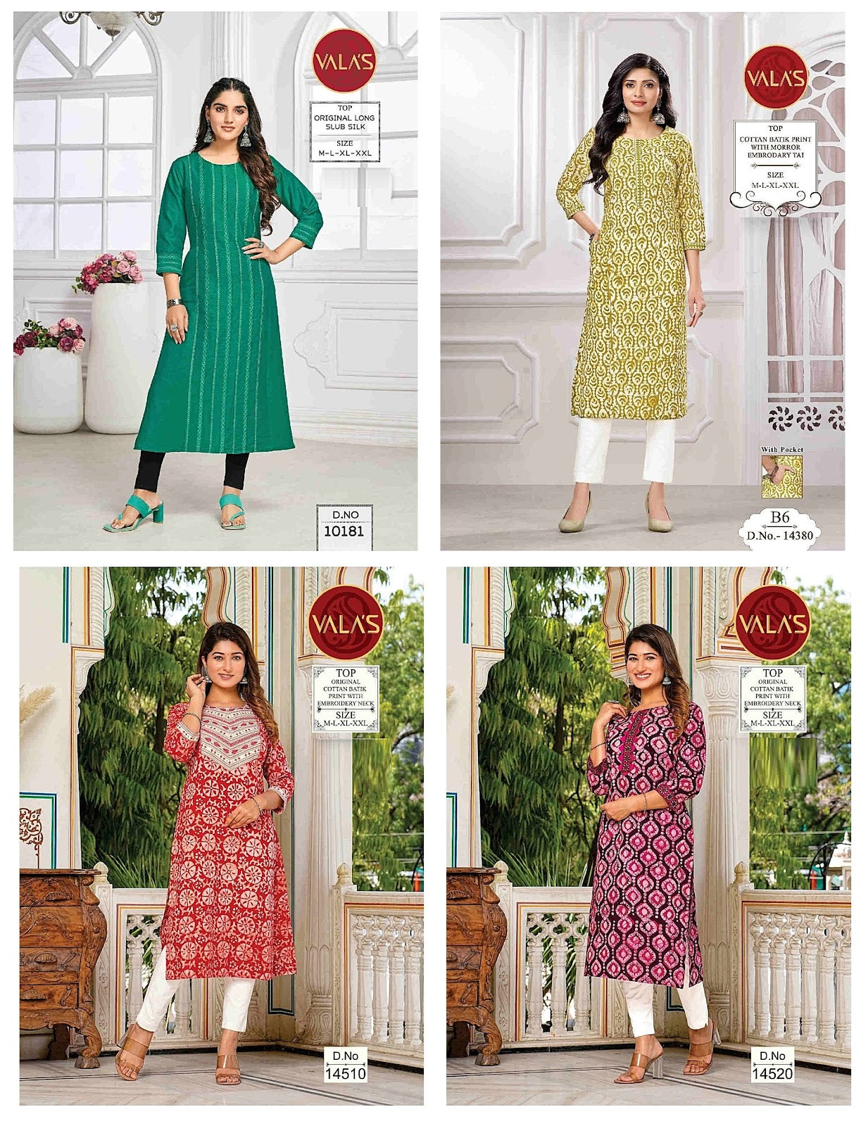 Dn 10181-14380 Valas Straight Cut Kurtis Exporter Ahmedabad