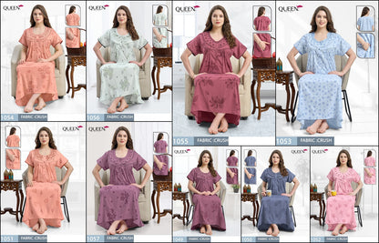 Dn 1049-1057 Queen Crush Night Gowns Supplier Gujarat