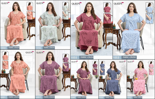 Dn 1049-1057 Queen Crush Night Gowns Supplier Gujarat