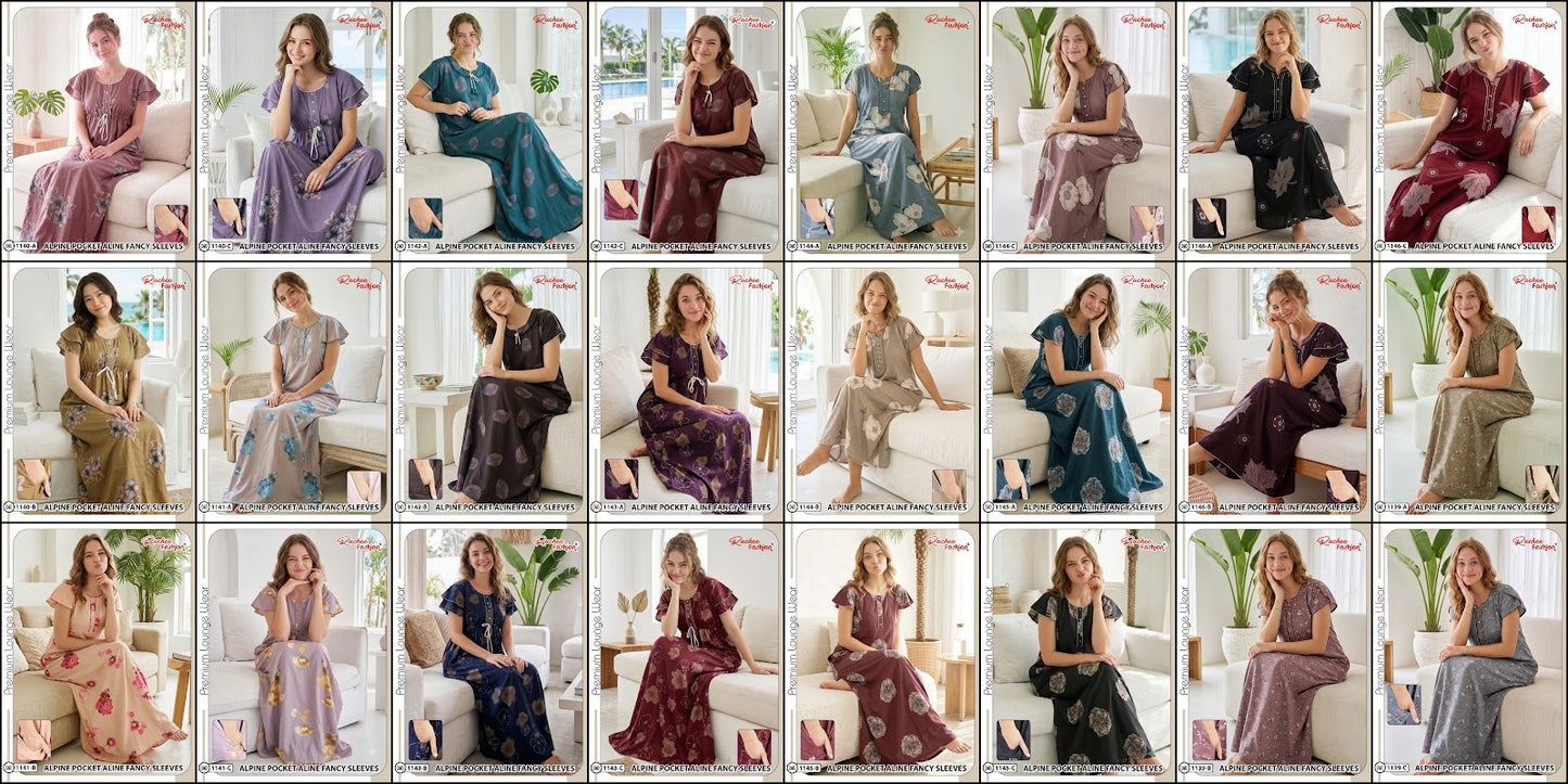 Dn 1139-1146 Ruchee Fashion Alpine Night Gowns Manufacturer
