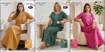 Dn 1164 Ruchee Fashion Alpine Night Gowns Wholesale Rate