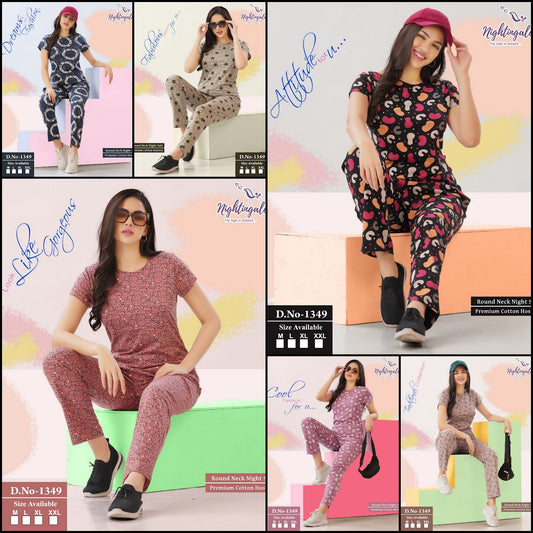 Dn 1349 Nightingale Hosiery Pyjama Night Suits Manufacturer