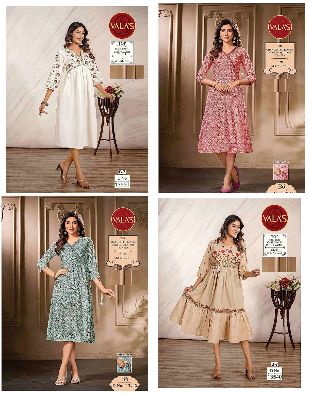 Dn 13540-13942 Valas Anarkali Kurtis Exporter Gujarat