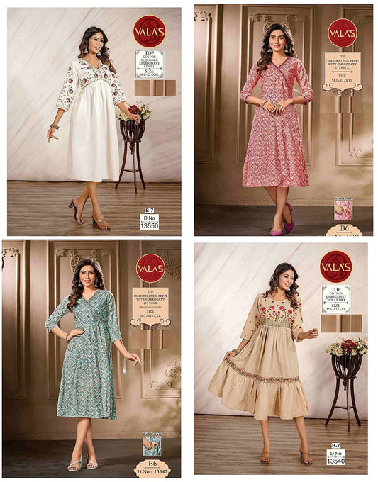 Dn 13540-13942 Valas Anarkali Kurtis Exporter Gujarat