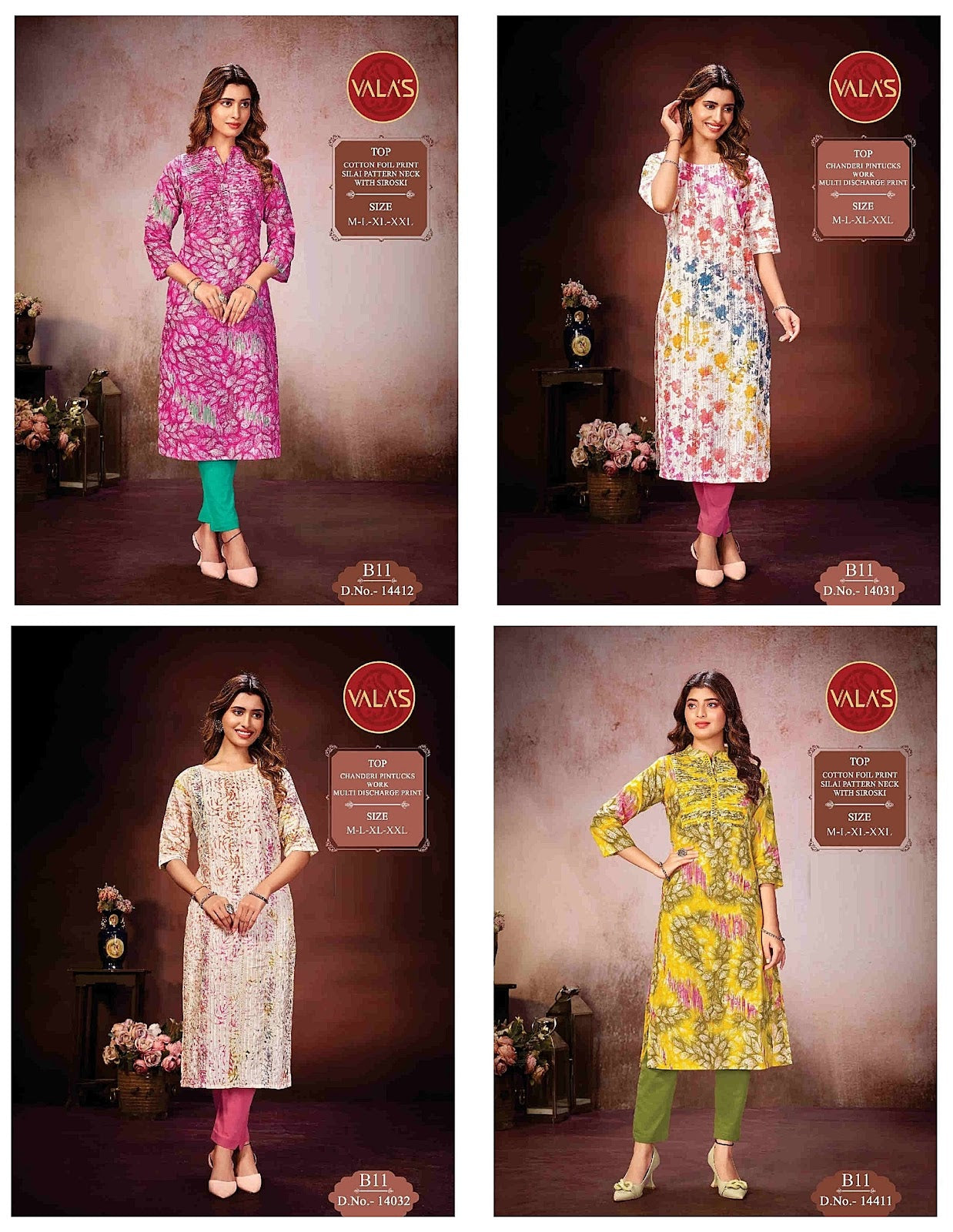 Dn 14031-14412 Valas Straight Cut Kurtis Manufacturer