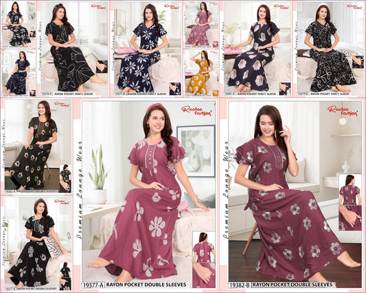 Dn 19375-19382 Ruchee Fashion Rayon Night Gowns Wholesaler