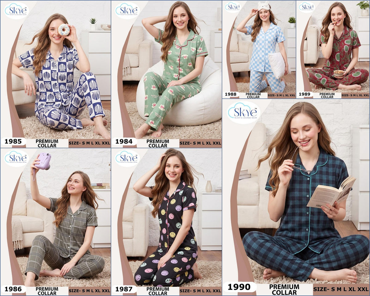 Dn 1984-1990 Skye Hosiery Sinker Collar Night Suits Manufacturer Ahmedabad