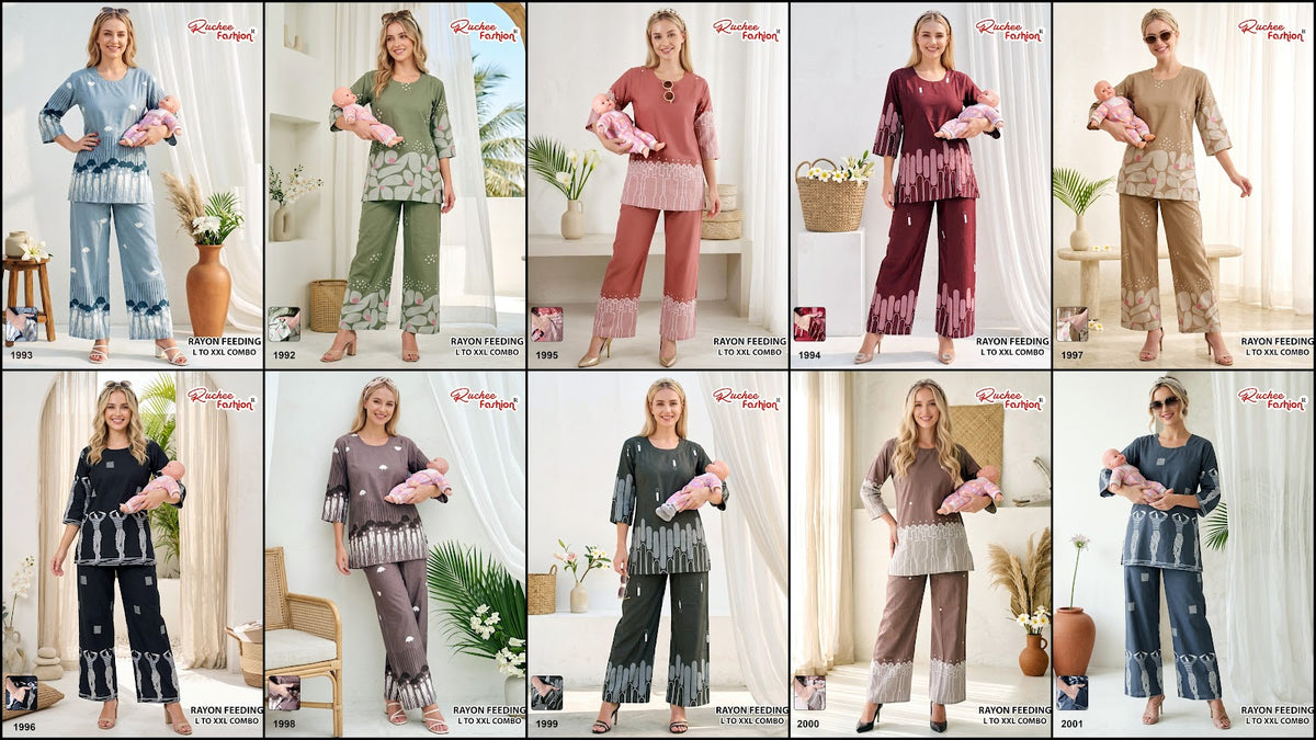 Dn 1992-2001 Ruchee Fashion Rayon Feeding Co-Ord Set Wholesaler Gujarat