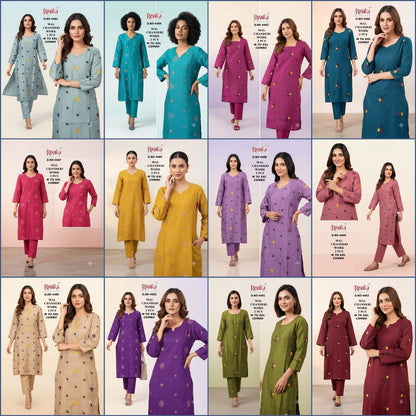 Dn 4482-4493 Rushika Chanderi Co Ord Set Exporter India
