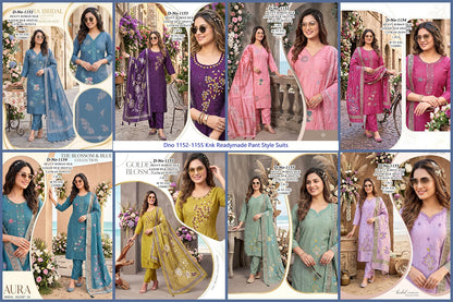 Dno 1152-1155 Knk Roman Silk Readymade Pant Style Suits Wholesale