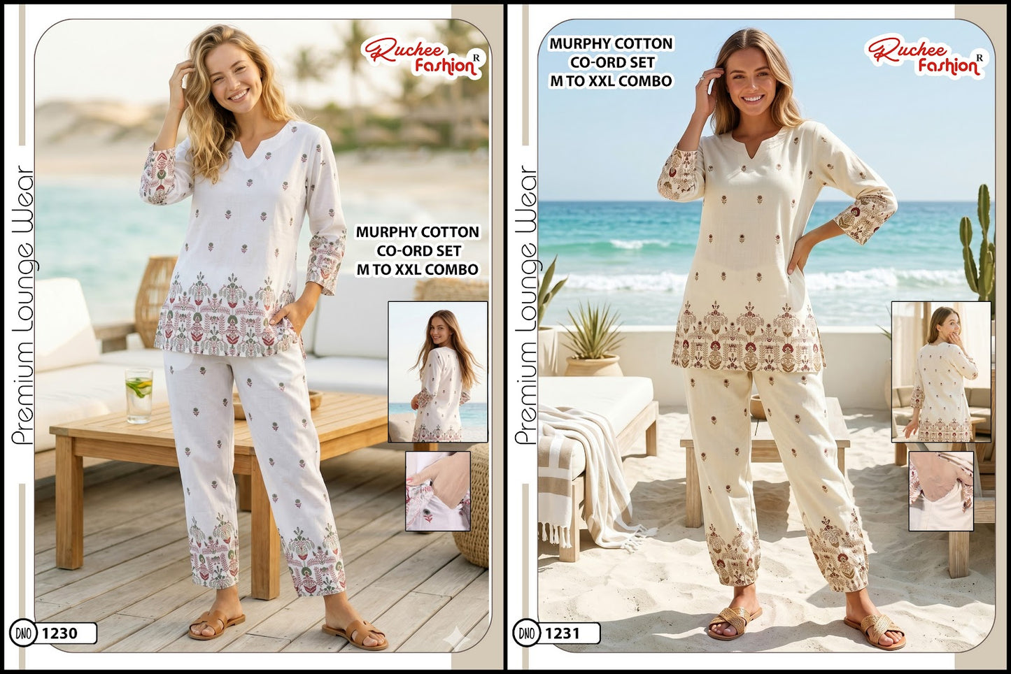 Dno 1230-1231 Ruchee Fashion Cotton Co Ord Set Exporter Gujarat