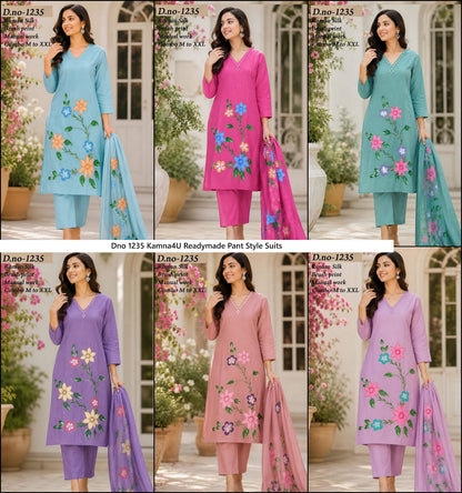 Dno 1235 Kamna4U Roman Readymade Pant Style Suits Wholesale