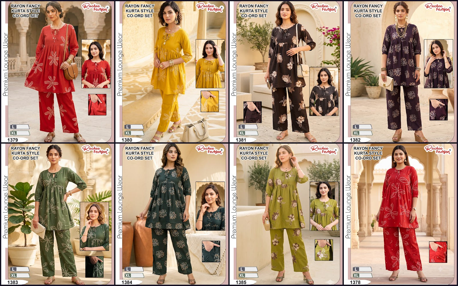 Dno 1378-1385 Ruchee Fashion Rayon Co Ord Set Supplier Gujarat