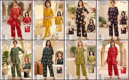 Dno 1378-1385 Ruchee Fashion Rayon Co Ord Set Supplier Gujarat
