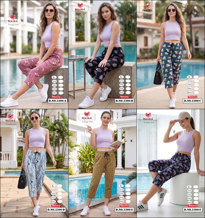 Dno 2306 Naira Kavyansika Hosiery Womens Capri Wholesaler