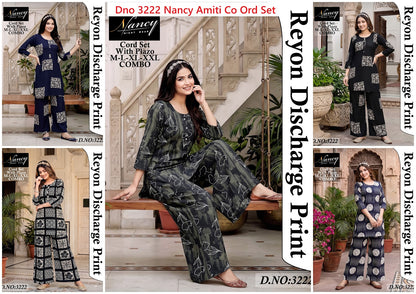 Dno 3222 Nancy Amiti Reyon Co Ord Set Manufacturer Gujarat