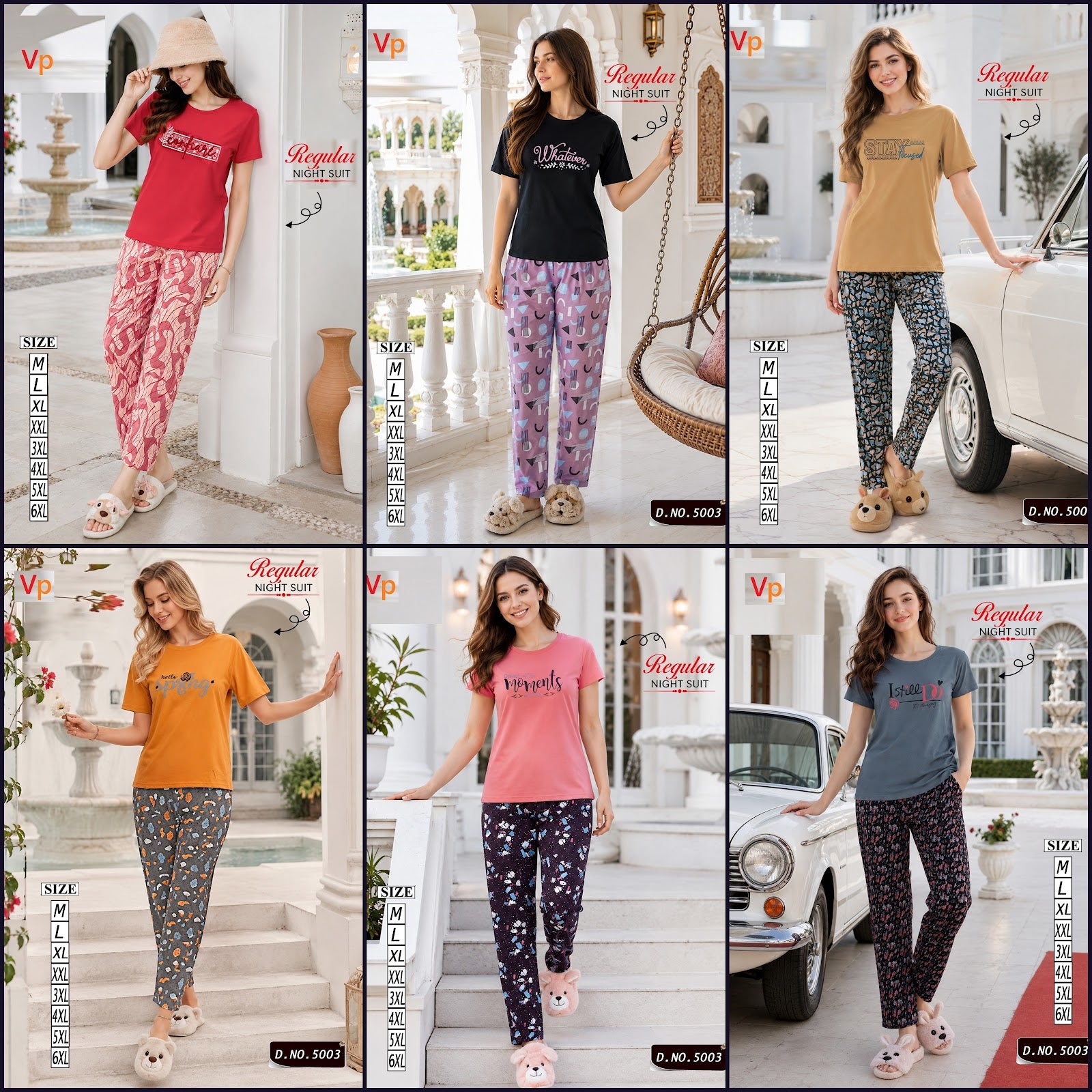 Dno 5003 110726 Vp Hosiery Cotton Pyjama Night Suits Wholesale Price