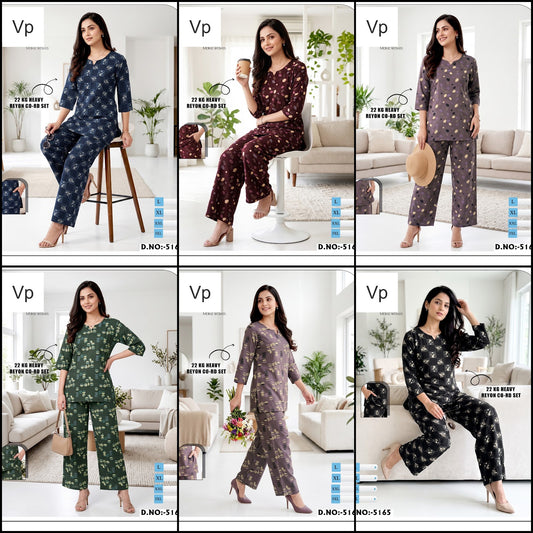 Dno 5165 Vp Rayon 22Kg Co Ord Set Wholesaler Ahmedabad