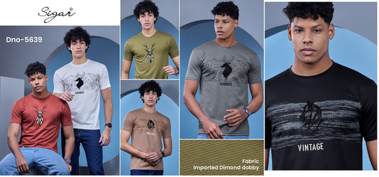 Dno 5639 Imported Sigar Dobby Mens Tshirts Exporter Ahmedabad