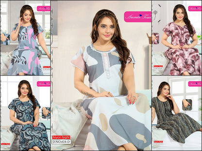 Dno 624 Kavyansika Reyon Night Gowns Wholesale Price