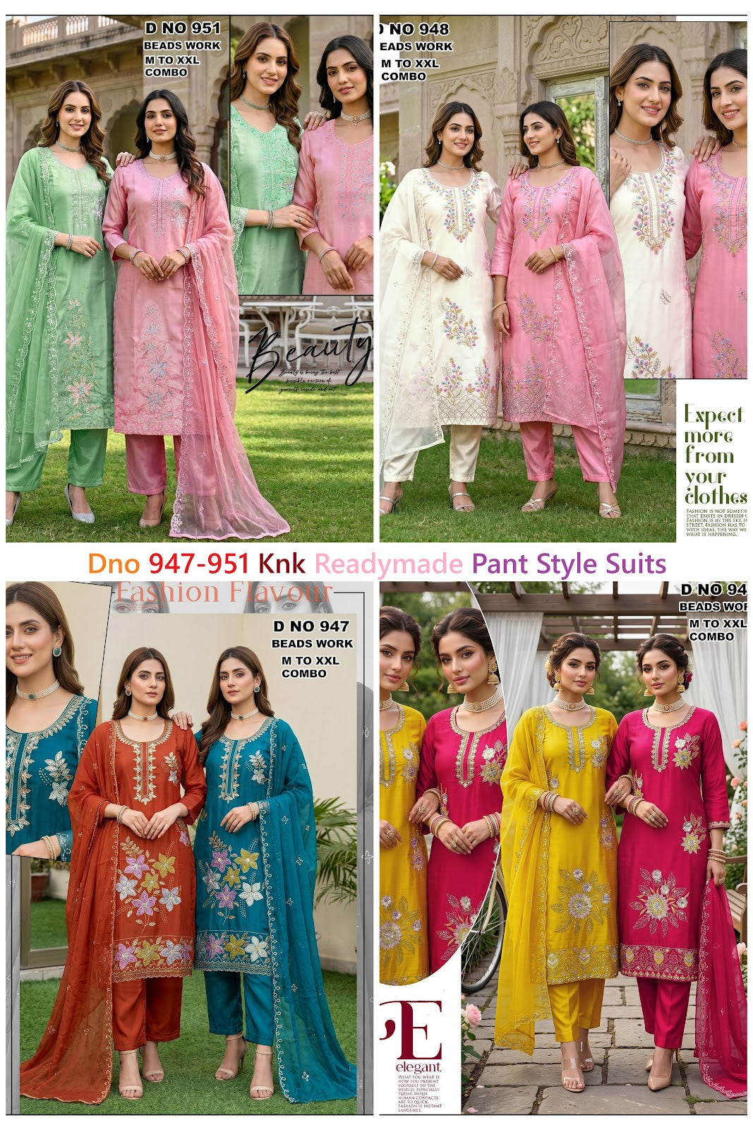 Dno 947-951 Knk Roman Silk Readymade Pant Style Suits Manufacturer India