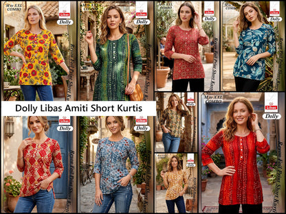 Dolly Libas Amiti Liva Short Kurtis Exporter Ahmedabad